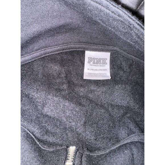 VS PINK black oversized full zip up jacket/top/shirt bling - Picture 7 of 7